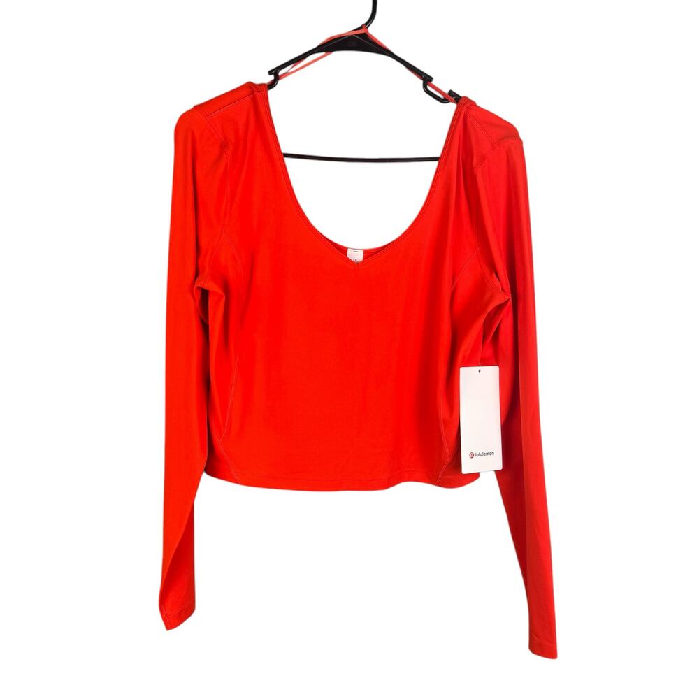 NEW Lululemon Align Long Sleeve Shirt Women Size 12 Crop Solar Orange